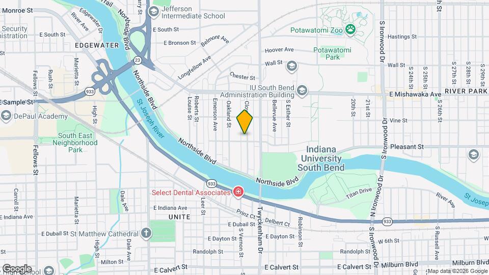 1115 Clover St Map and Location Details