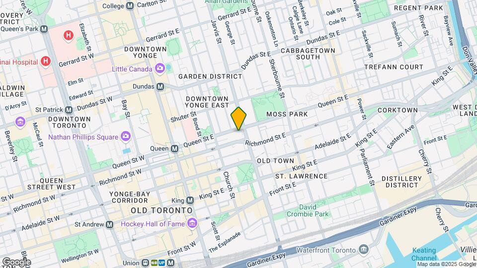 125-129 Queen St E Map and Location Details