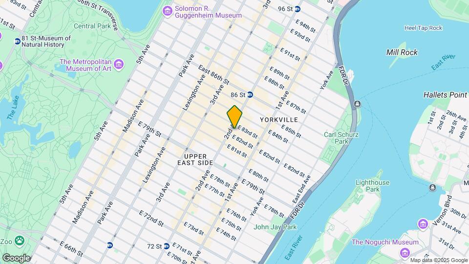 1590 Second Avenue Mapa y Detalles de la Ubicación