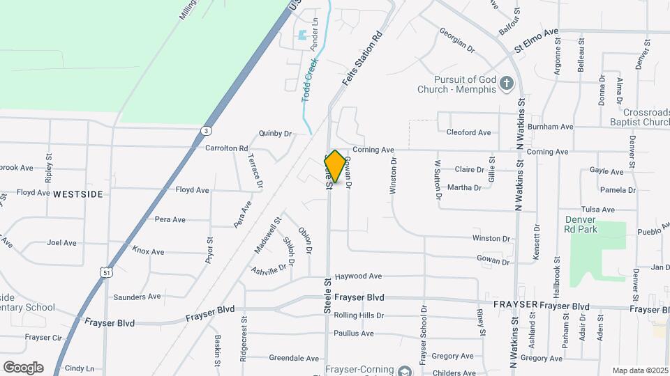 3580 Steele St Map and Location Details