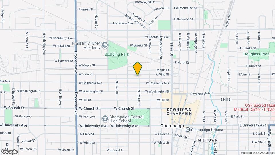 605 N Prairie St Map and Location Details