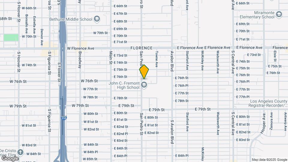 7622 S San Pedro St Map and Location Details