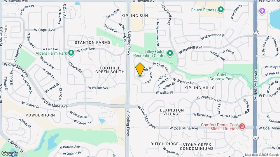 9894 W Polk Pl Map and Location Details