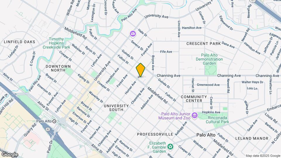 801 Middlefield Rd Map and Location Details