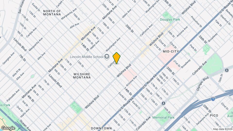 1119 15th St, Unit Santa Monica Condominium Mapa y Detalles de la Ubicación