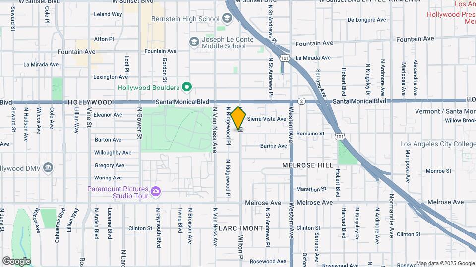 1001 N Wilton Pl Map and Location Details