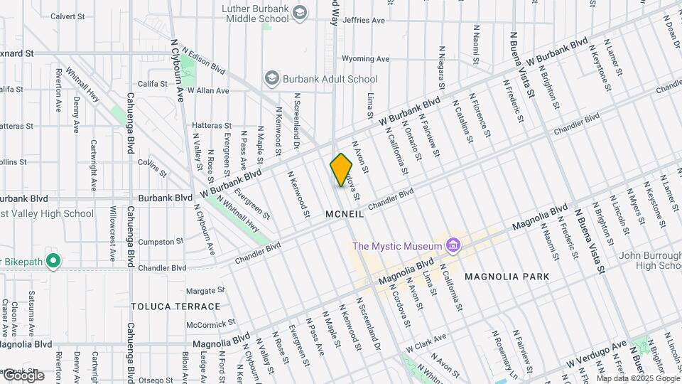 1230 N Hollywood Way Map and Location Details