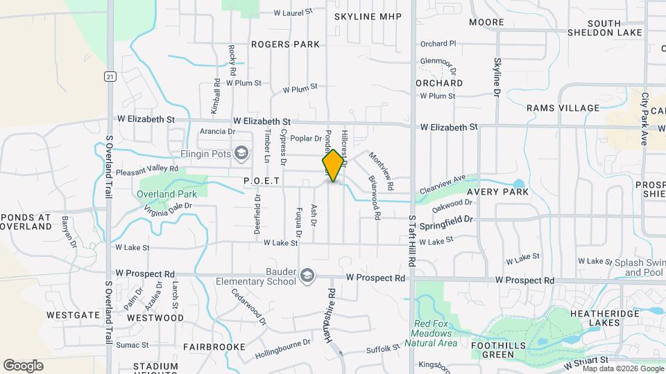 1104 Ponderosa Dr Map and Location Details