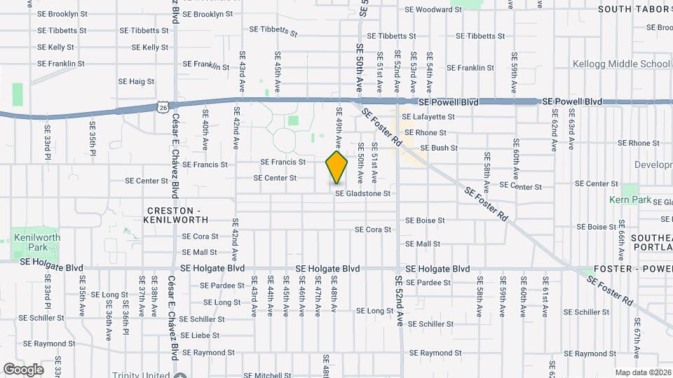 4815 SE Gladstone St Map and Location Details