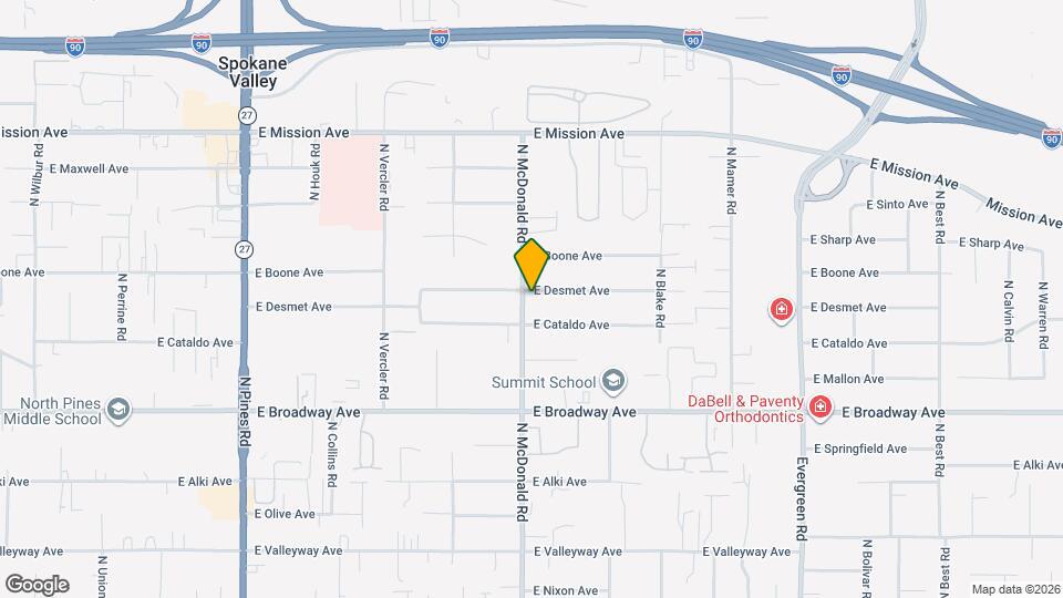 13104 E Desmet Ave Map and Location Details