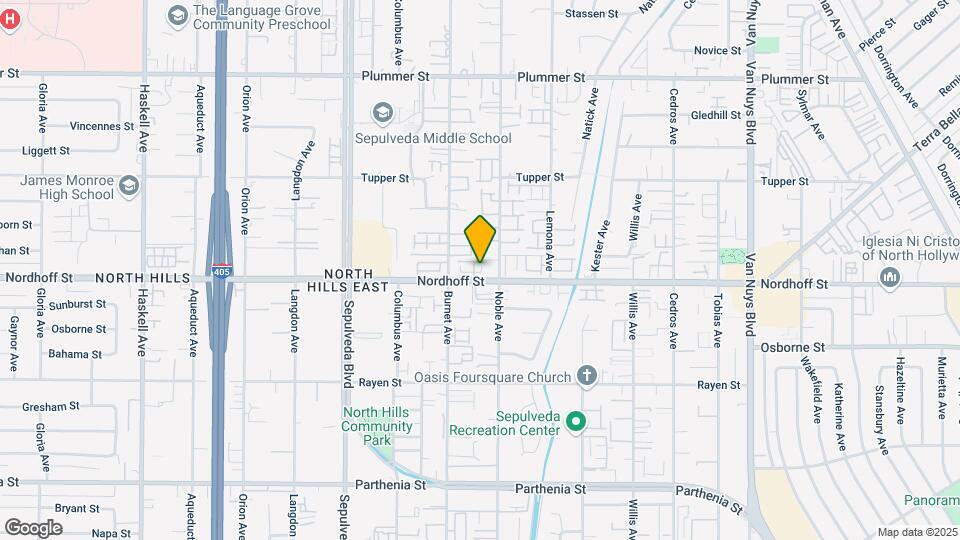 15125 Nordhoff St Map and Location Details