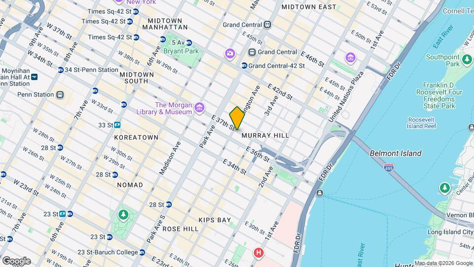 137 E 36th St Map and Location Details