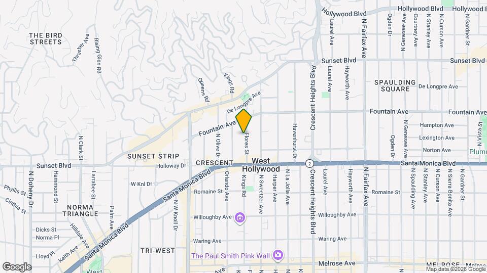 1233 N Flores St, Unit 305 Map and Location Details