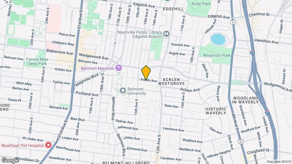1409 Acklen Ave Map and Location Details