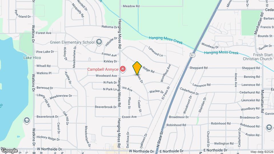 405 Meadow Moss Rd Map and Location Details