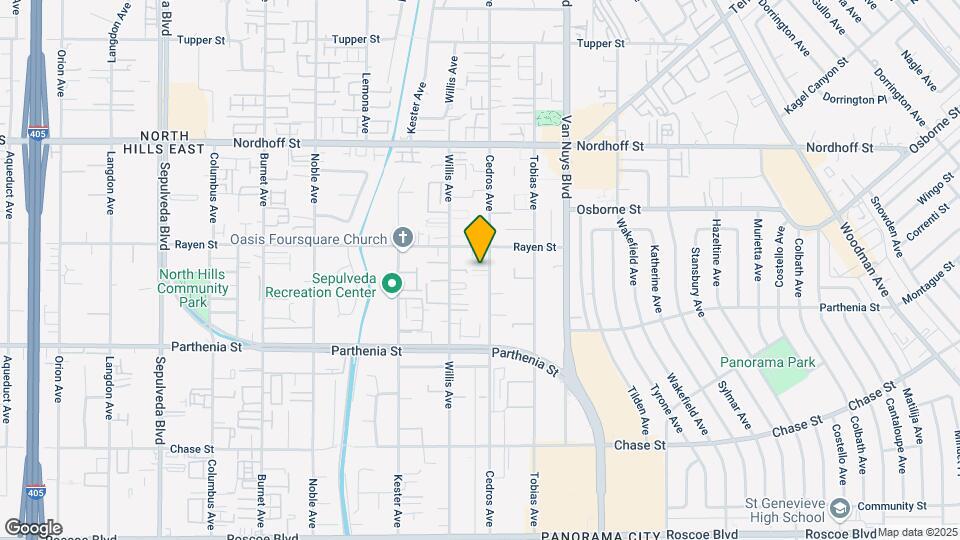 8839 Cedros Ave Map and Location Details
