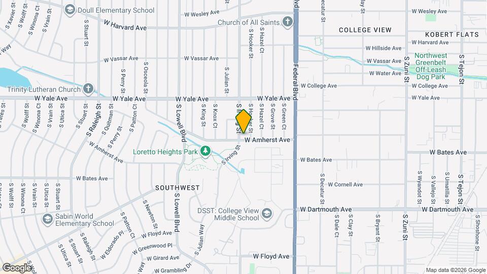 2788 S Irving St Map and Location Details