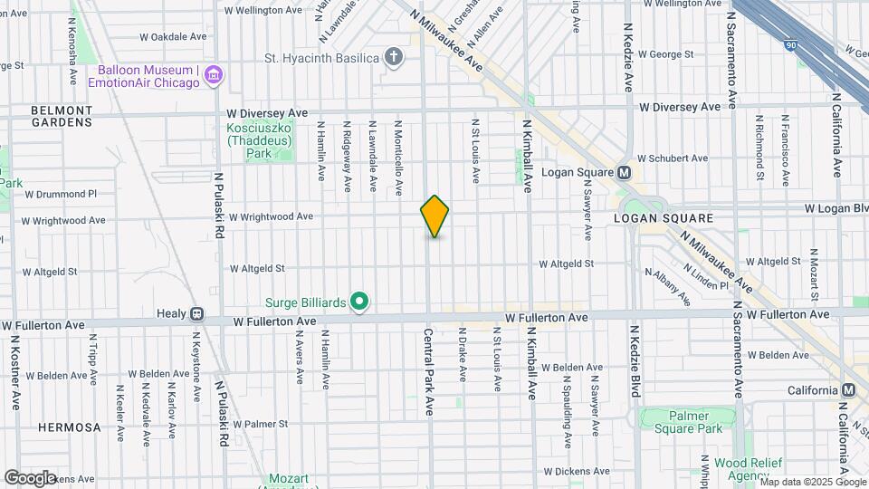 2525 N Central Park Ave Map and Location Details