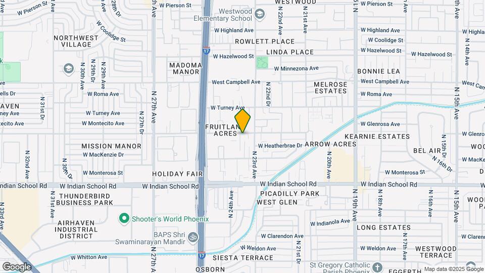 2333 W Glenrosa Ave Mapa y Detalles de la Ubicación