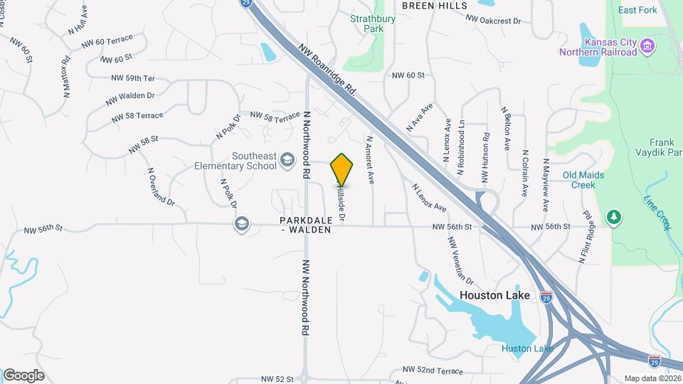 5711 NW Hillside Dr Map and Location Details