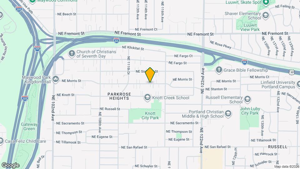 11454 NE Morris St Map and Location Details