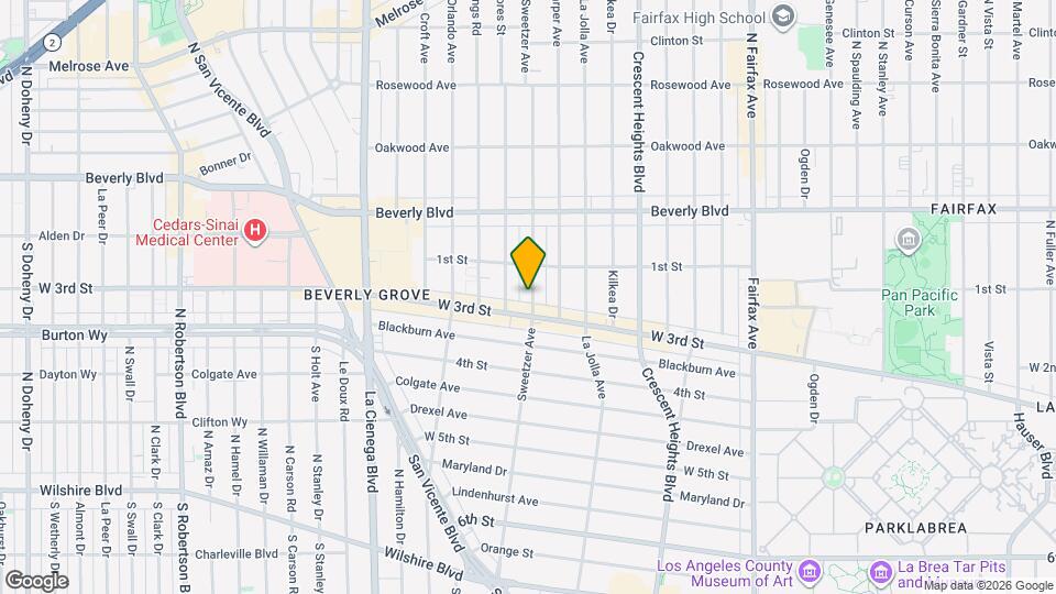 141 1/2 Sweetzer Ave, Unit 141 1'2 Mapa y Detalles de la Ubicación