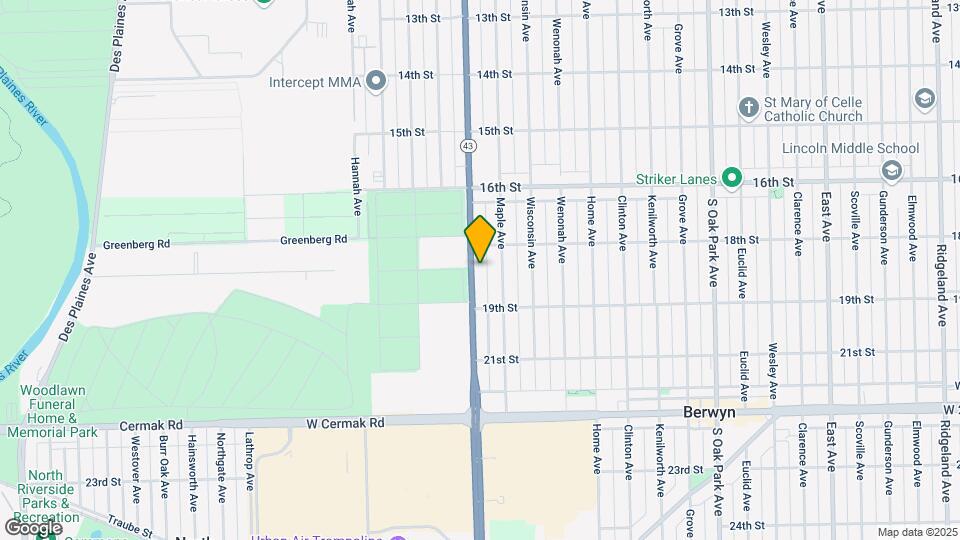1821 S Harlem Ave Map and Location Details