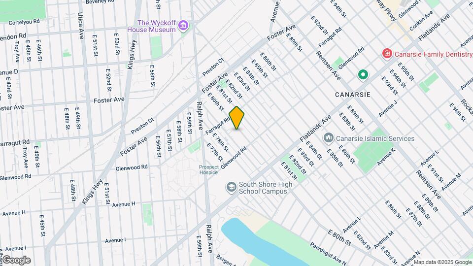 642 E 80th St Map and Location Details