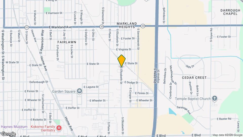 1326 S Elizabeth St Map and Location Details