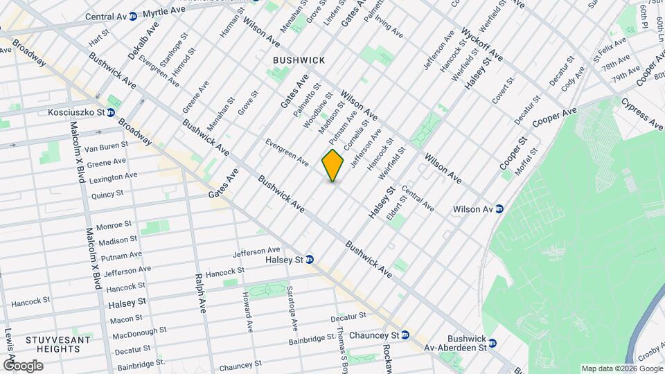 592 Evergreen Ave Map and Location Details