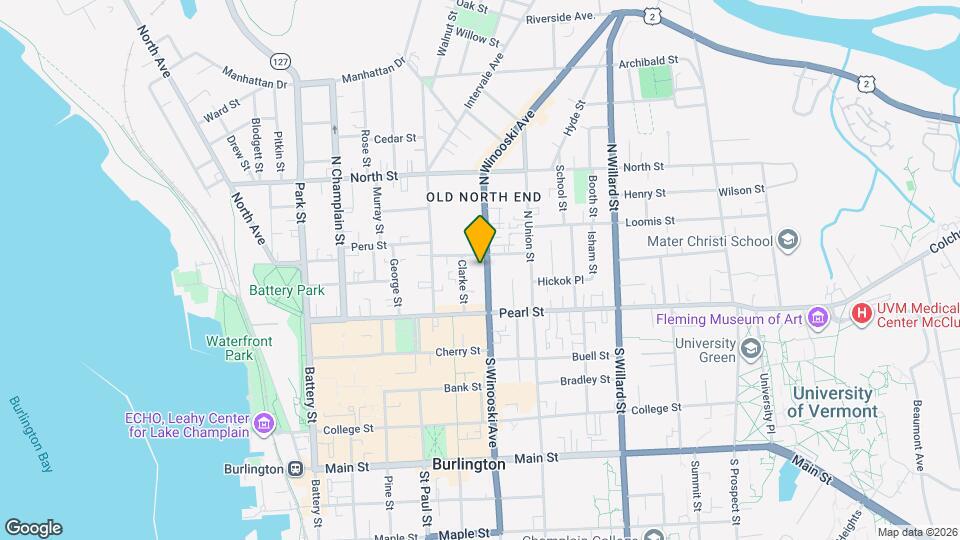 45 N Winooski Ave Mapa y Detalles de la Ubicación