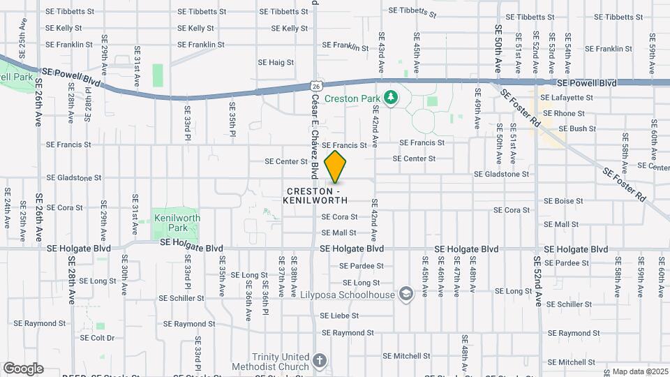 3958 SE Gladstone St Map and Location Details