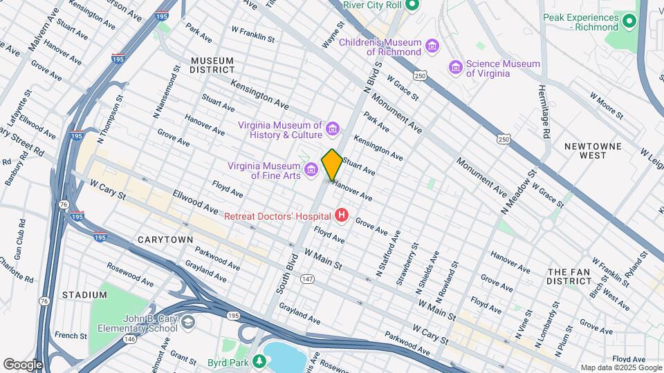 223 N Arthur Ashe Blvd Map and Location Details