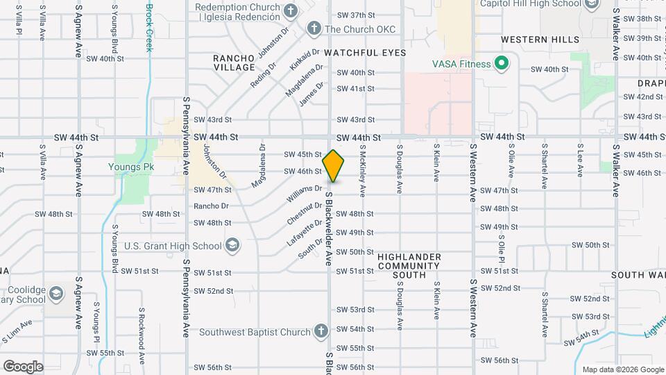 4712 S Blackwelder Ave Map and Location Details