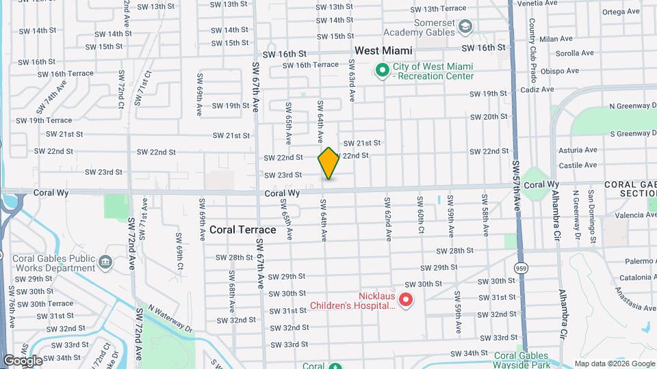 6387 Coral Way, Unit 6387 Studio Apartment Mapa y Detalles de la Ubicación