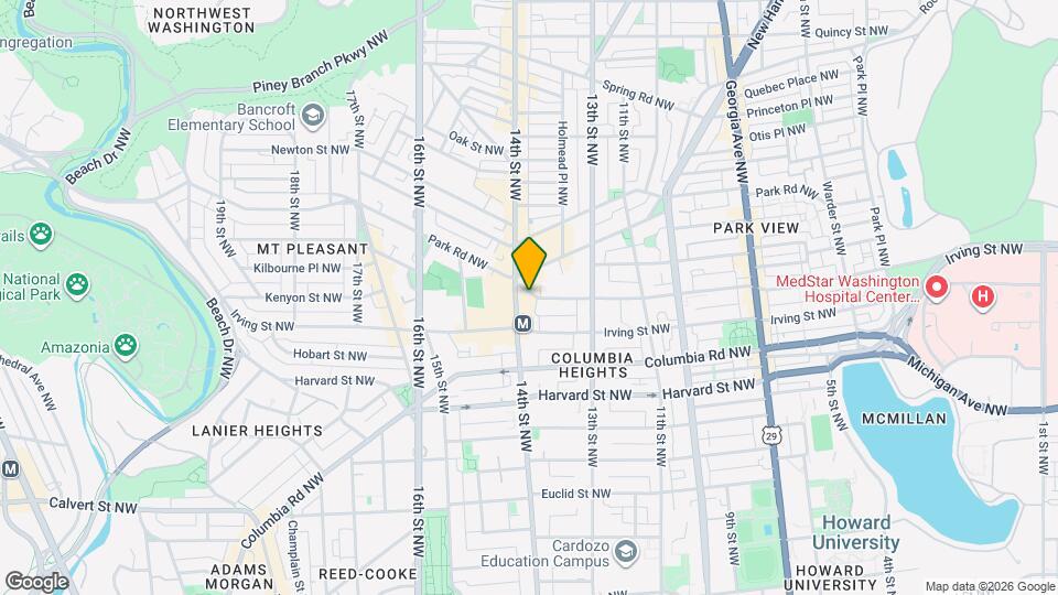 1390 Kenyon Street NW, Unit 201 Mapa y Detalles de la Ubicación