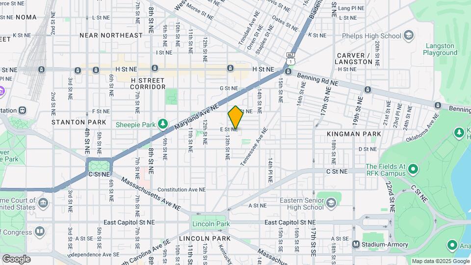 1319 E Street NE Unit Mapa y Detalles de la Ubicación