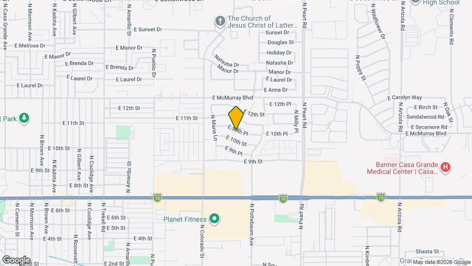 1347 E 10th Pl Map and Location Details