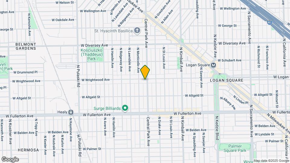 3607 W Wrightwood Ave Map and Location Details