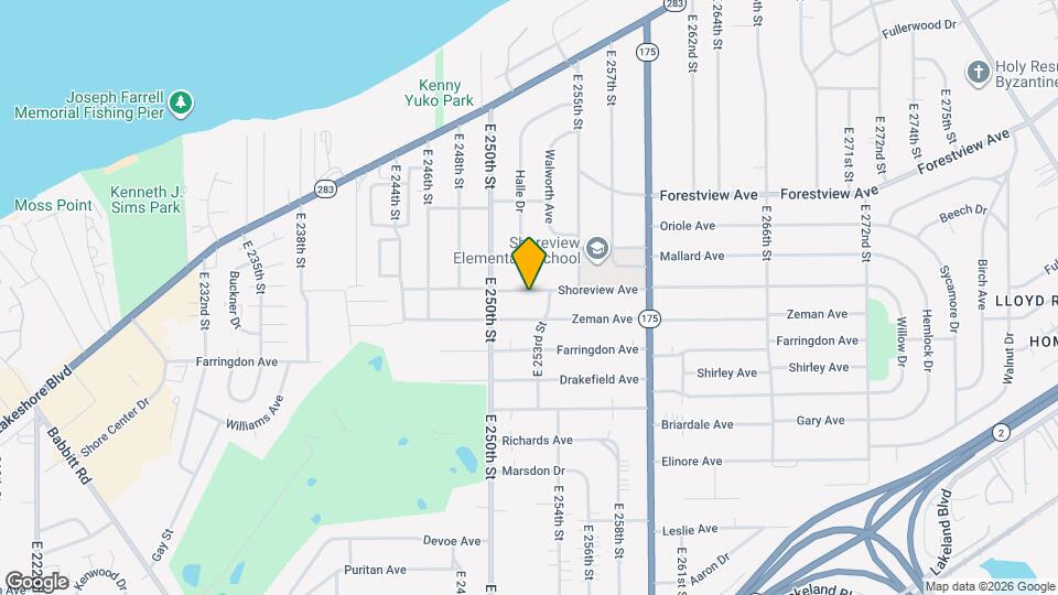 25280 Shoreview Ave Map and Location Details