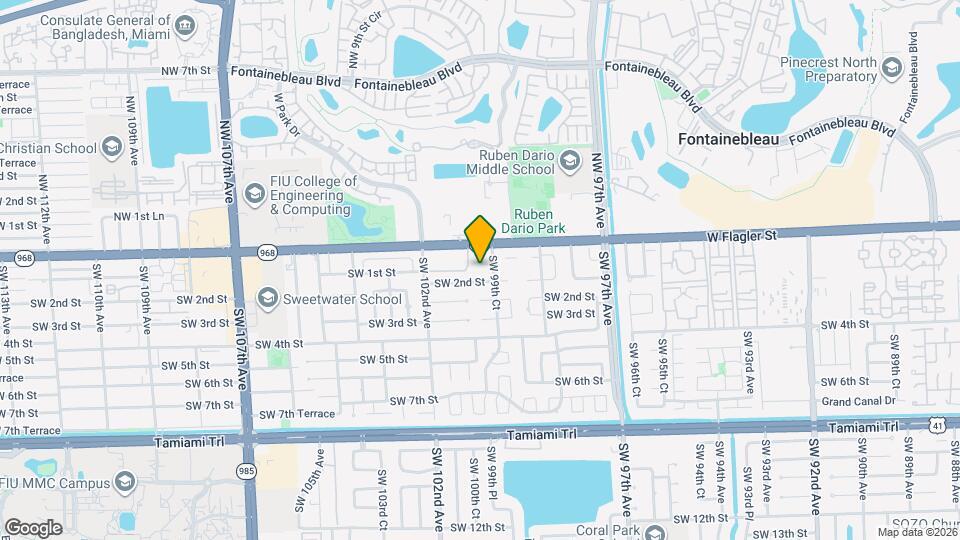 9986 SW 2nd St Map and Location Details