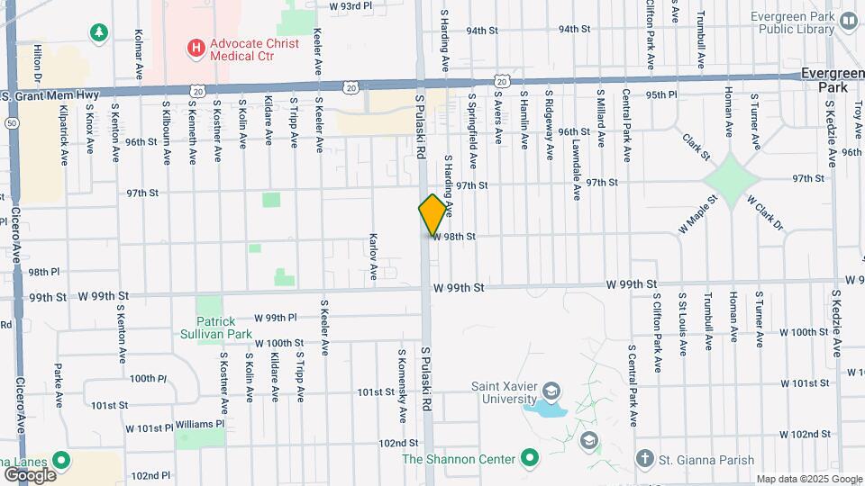 9801 S Pulaski Rd Map and Location Details