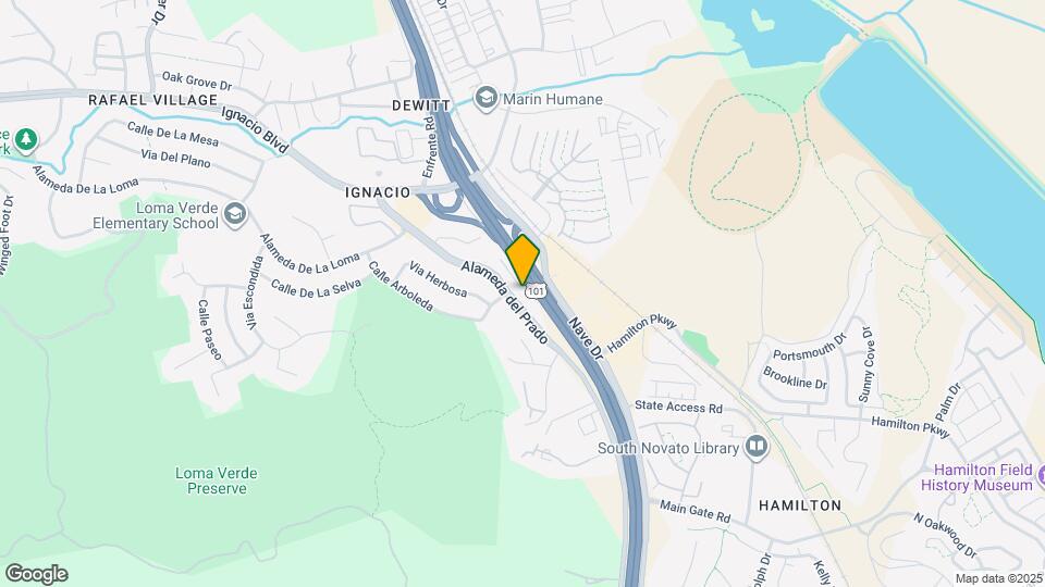 390 Alameda del Prado Map and Location Details