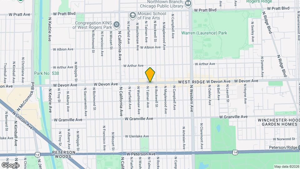 2623 W Devon Ave, Unit 301 Map and Location Details
