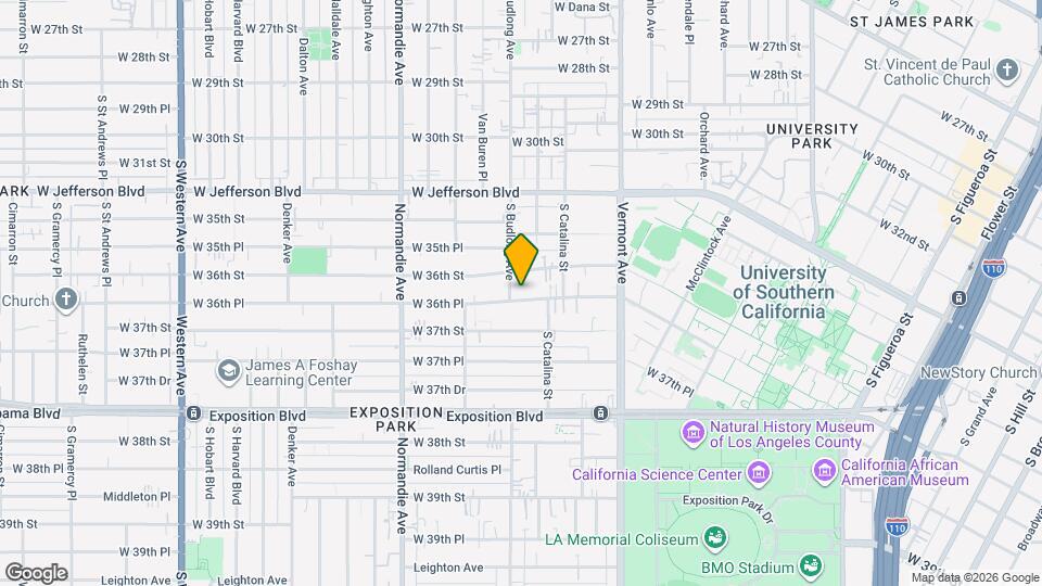 1231 W 36th Pl Mapa y Detalles de la Ubicación