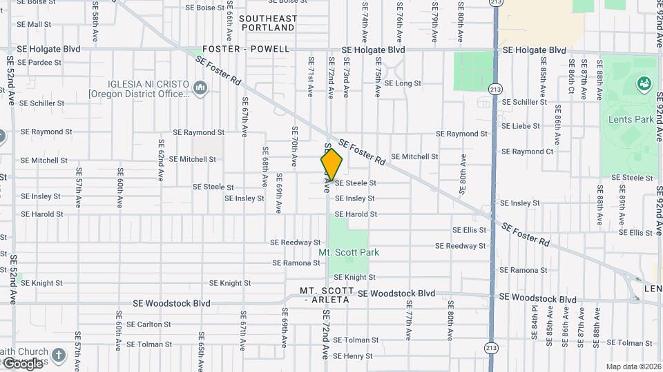 7204 SE Steele St Map and Location Details