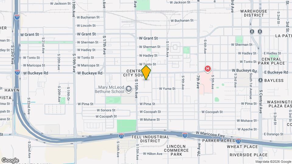 1233 S 14th Ave Mapa y Detalles de la Ubicación
