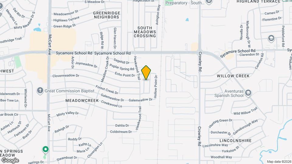 7625 Hollow Forest Dr Map and Location Details