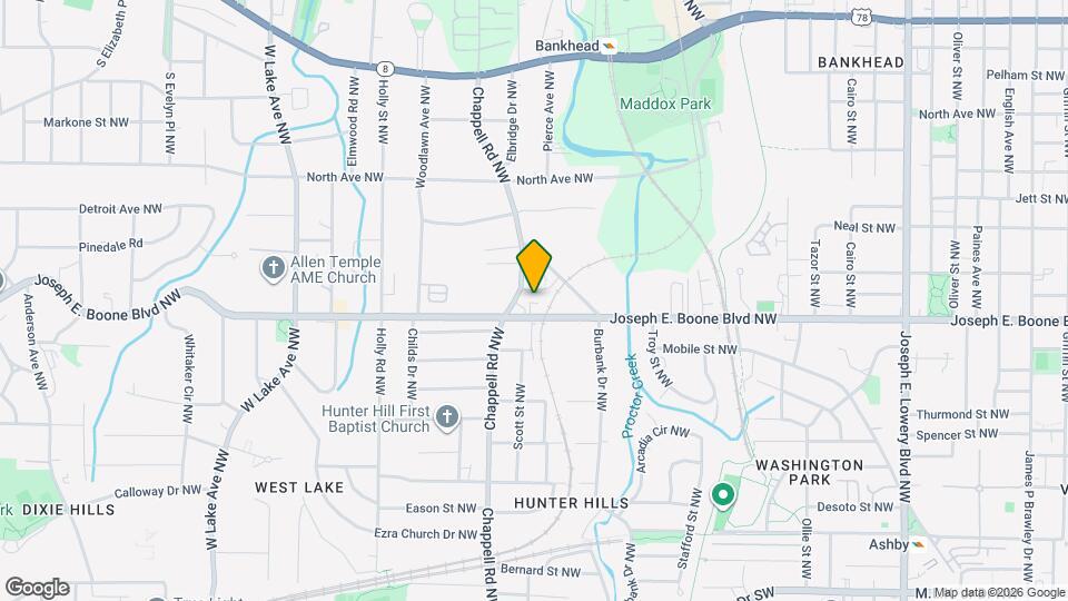 1343 Joseph E. Boone Blvd NW Map and Location Details