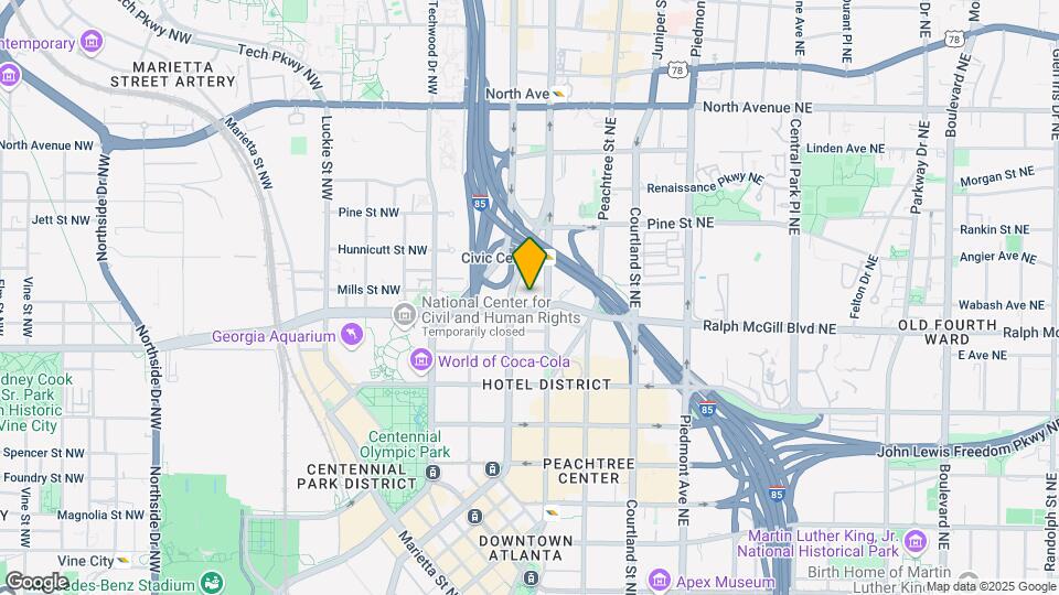 400 W Peachtree St NW Map and Location Details